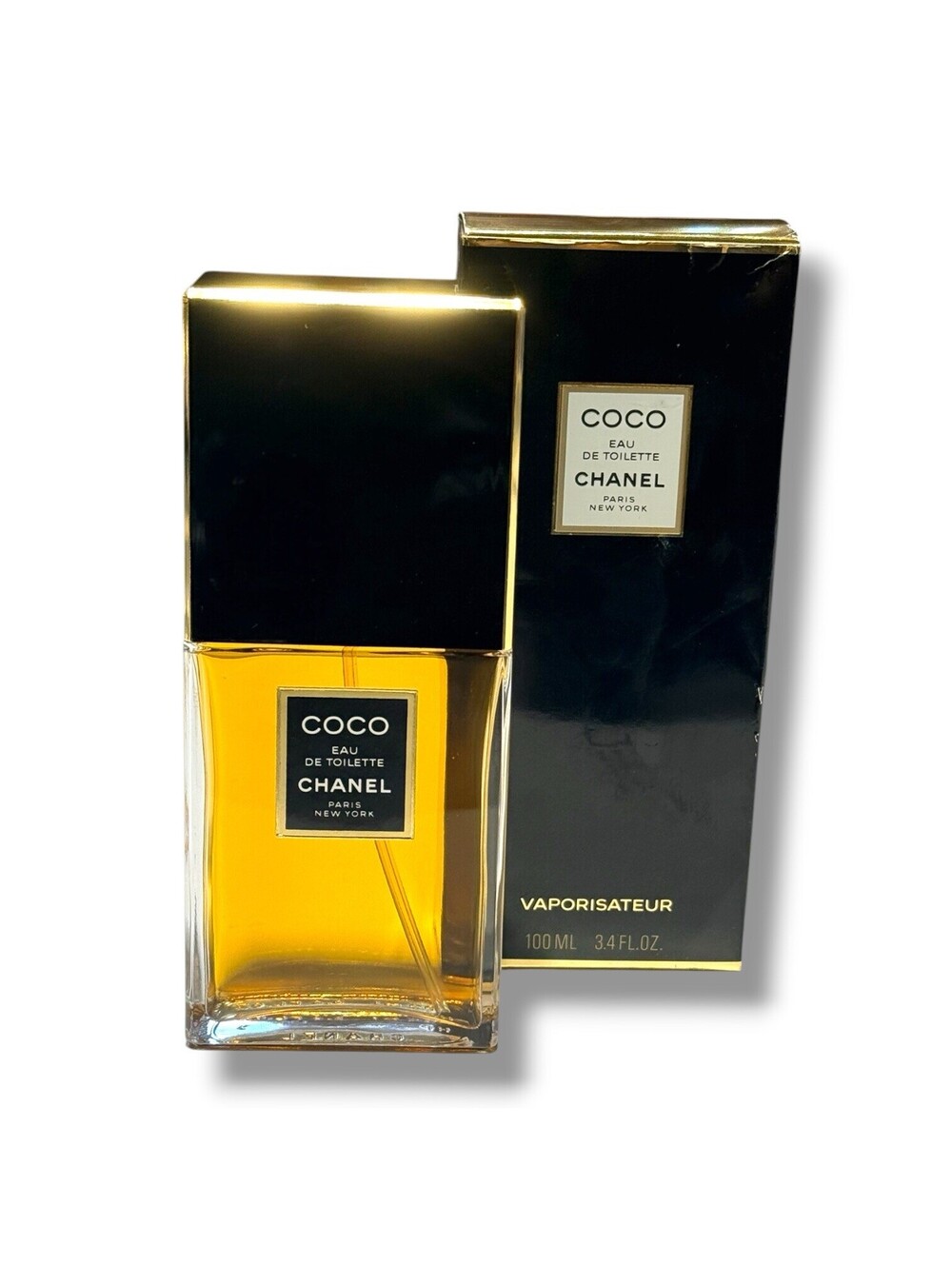 Vintage Chanel Coco EDT 3.4 oz 100ml Spray Paris New York Embossed Bottle Box